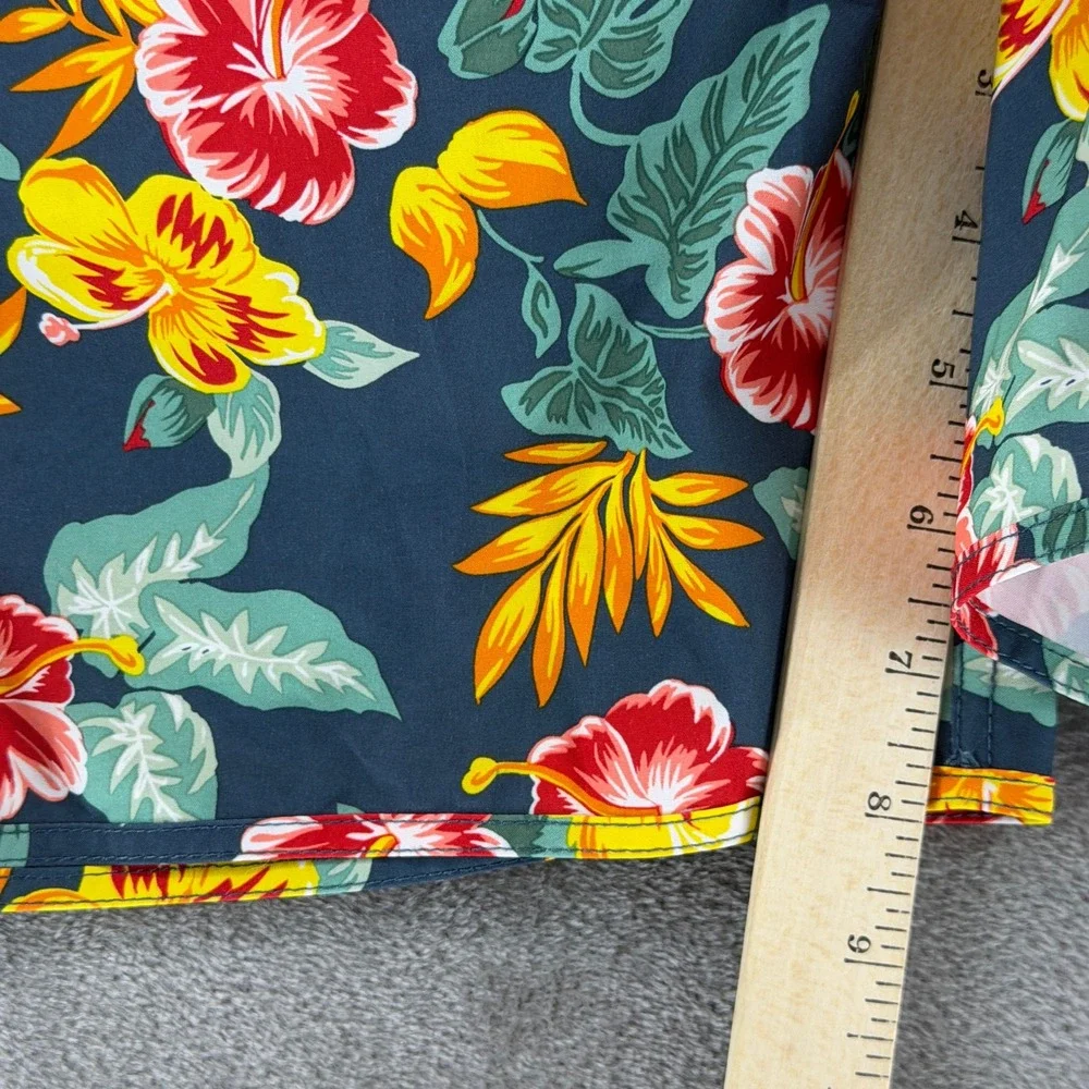 Fair Harbor Swim Trunks Mens L The Anchor Navy Floral Hibiscus 8
